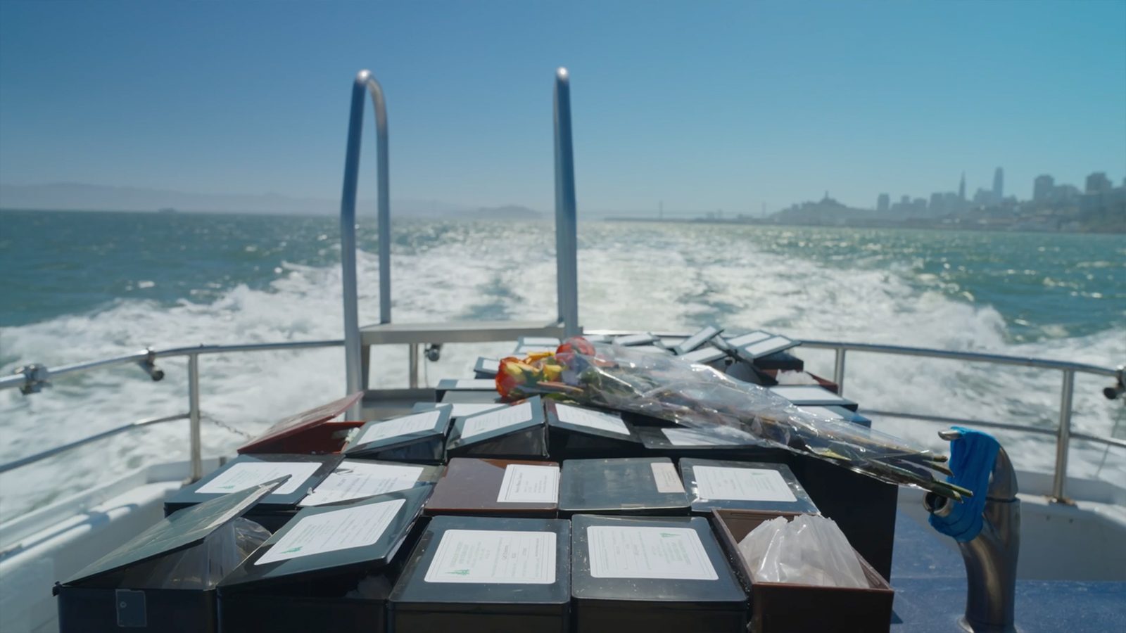 flowers on a boat on the Bay